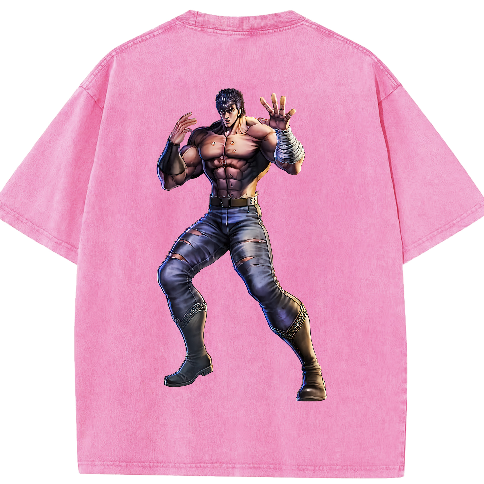 （画像用） 北斗の拳 Fist of the North Star 綿100% ヴィンテージ風 半袖Tシャツ（背面プリント）